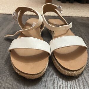 White Ankle strap sandals 6.5